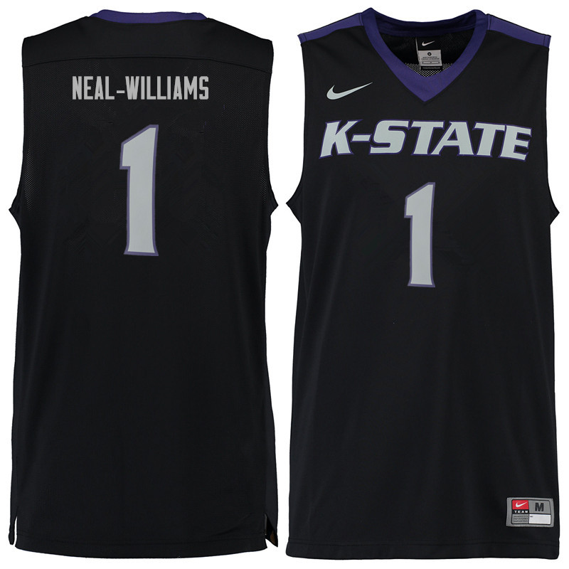 Men #1 Shaun Neal-Williams Kansas State Wildcats College Basketball Jerseys Sale-Black